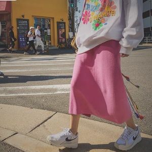 Baby pink Knit skirt